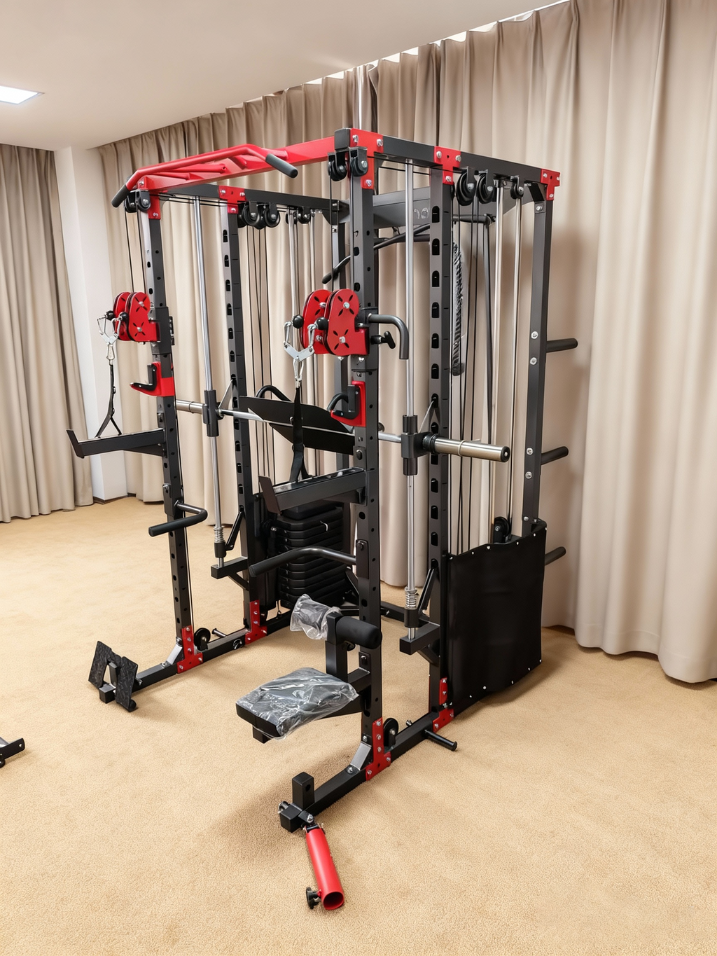 Snode Home Gym Smith Machine - ALL10 Pro with 350LB Weight Stack