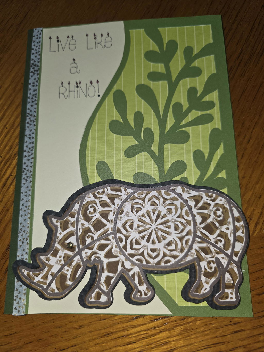 3D Layered Rhinoceros Mandala SVG file, layered cut file, 4 layers for Cricut or Cameo