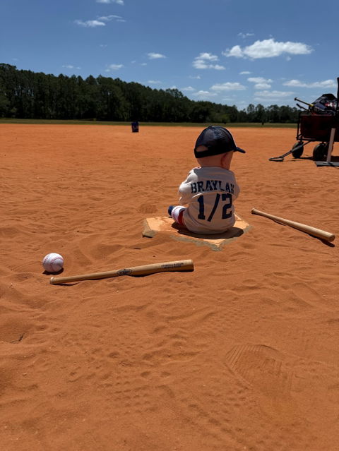 Custom Baseball Halfway to One Romper - Celebrate 6 Months