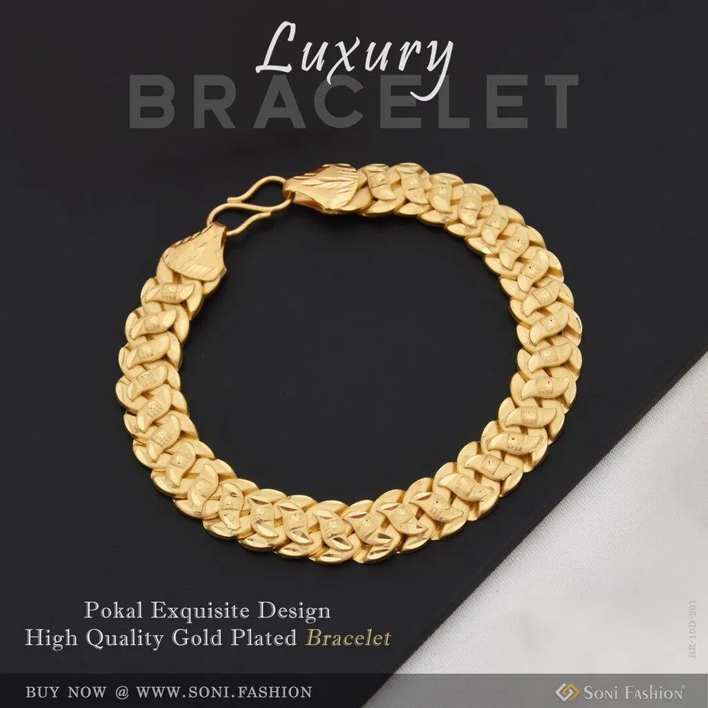 Exquisite Design Gold Plated Pokal Bracelet for Men - Style D201