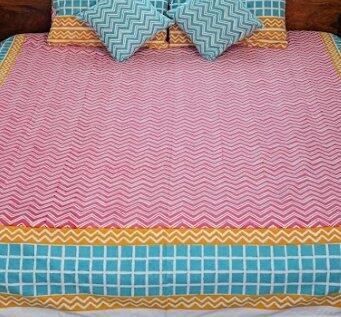 Dream Weave Hand Block Printed Cotton Percale Bedsheet
