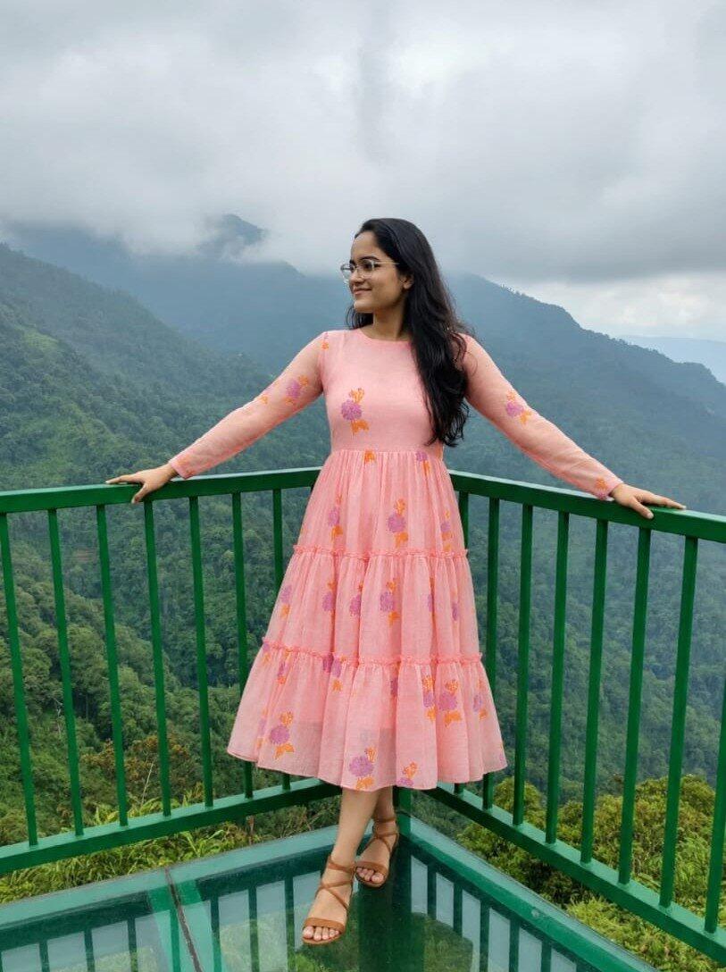 Celestial Petal - Hand Block Printed Dress