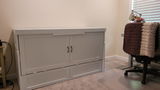 Night and Day Furniture - Cube 2 Queen Cabinet Murphy Bed in Cherry, White, Chocolate, & Stonewash