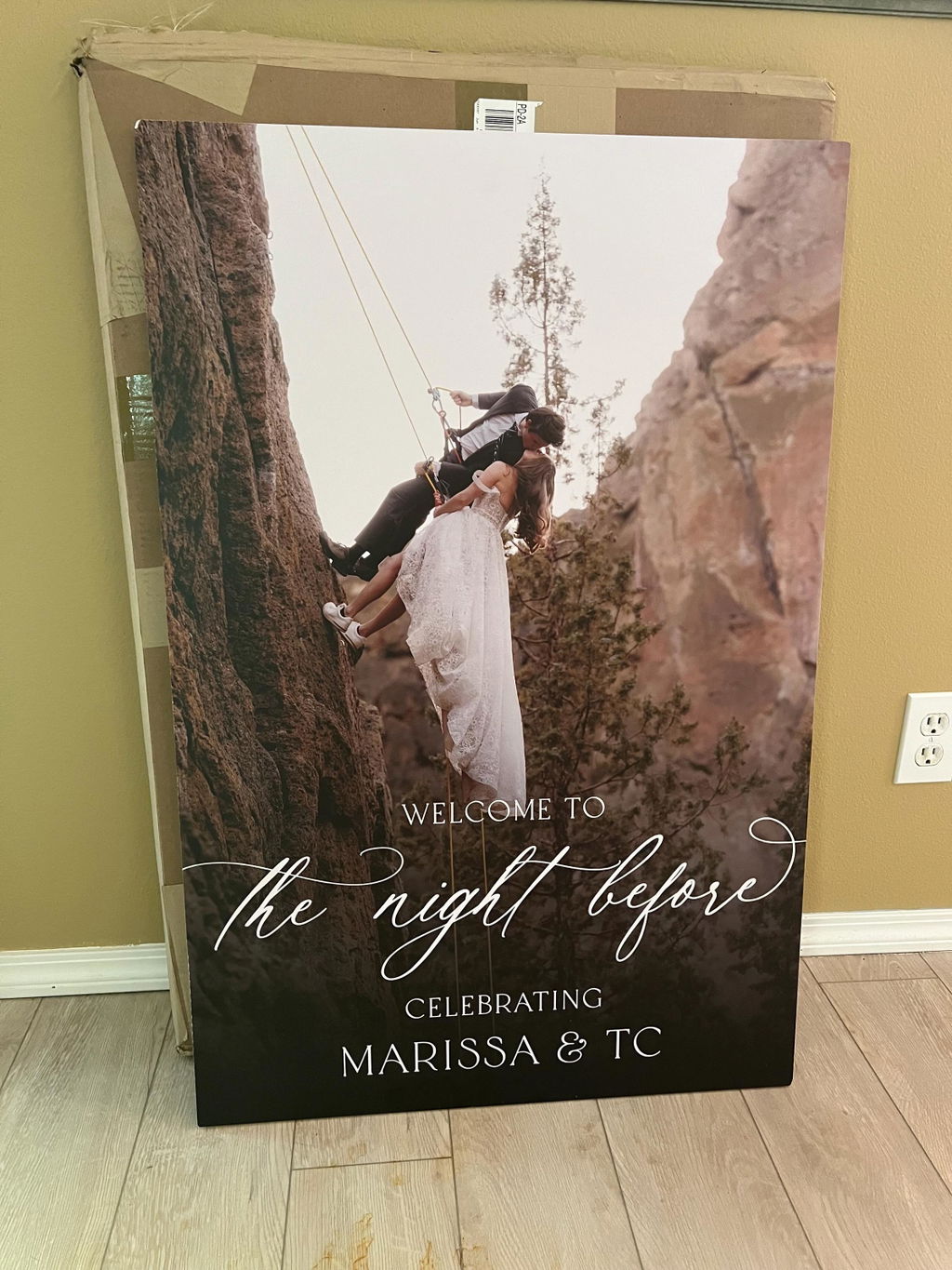 Wedding Rehearsal Dinner Welcome Sign With Photo — Personalized Acrylic