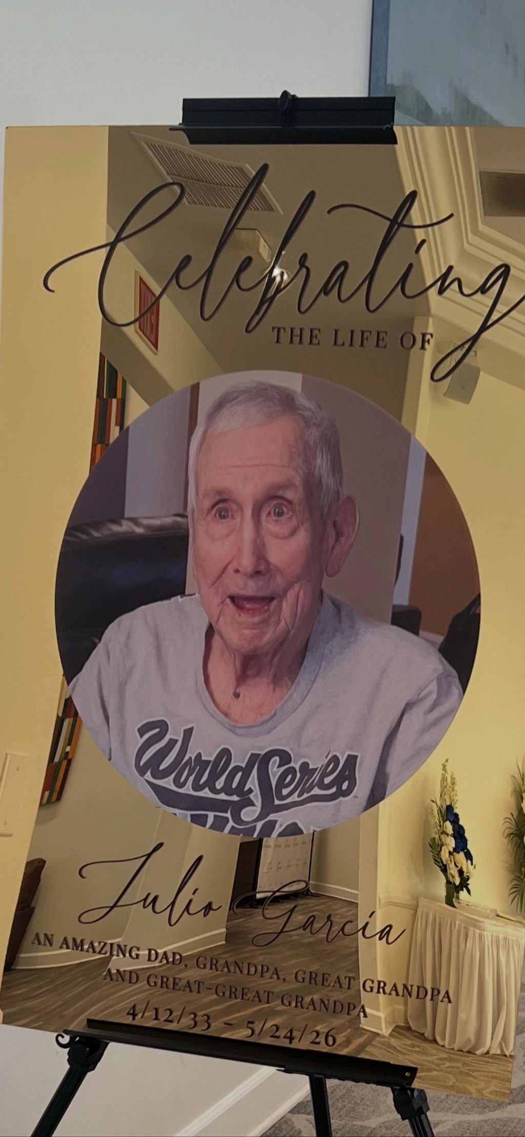 Celebration Of Life Sign — Custom Acrylic