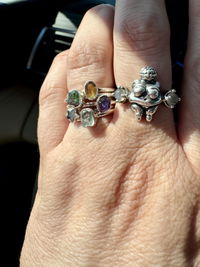 Ruby Zoisite Rough Crystal Stackable Ring