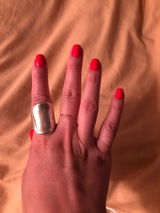 Knuckle ring long made in Israel sterling silver women