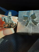 Godiva spoon ring horse naked lady band sterling silver women