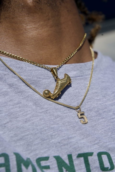 Soccer Cleat Pendant and Chain Necklace