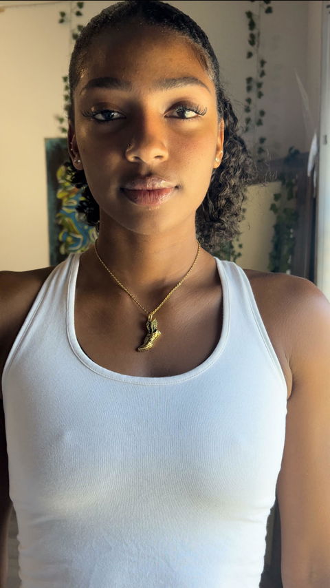 Winged Running Shoe Pendant and Chain Necklace