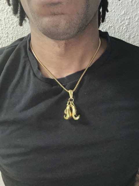 Boxing Gloves Pendant and Chain Necklace