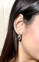 Chunky Puffed Hoop Earring in Stainless Steel 22mm