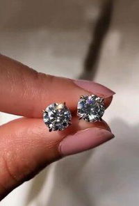 Sterling Silver Set of 3 Cubic Zirconia Stud Earrings