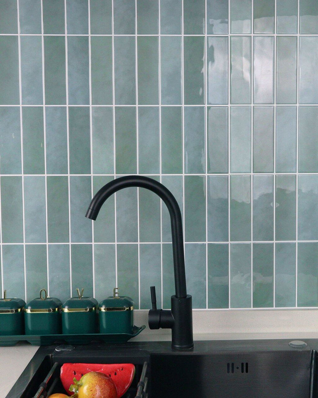 Large Kit Kat Stick on Tile - Dusty Green
