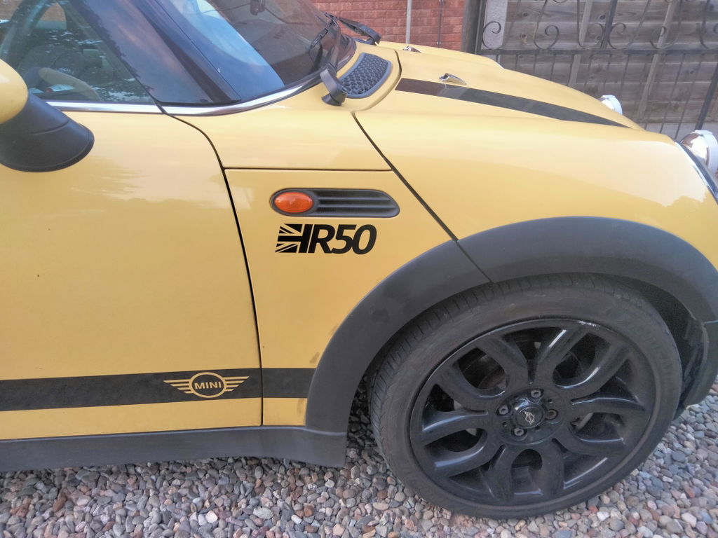Mini Cooper Sticker Decal Graphic Union Jack Checkers