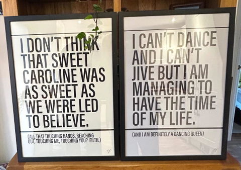 Sweet Caroline Alternative Lyrics Music Print | UK Wall Art