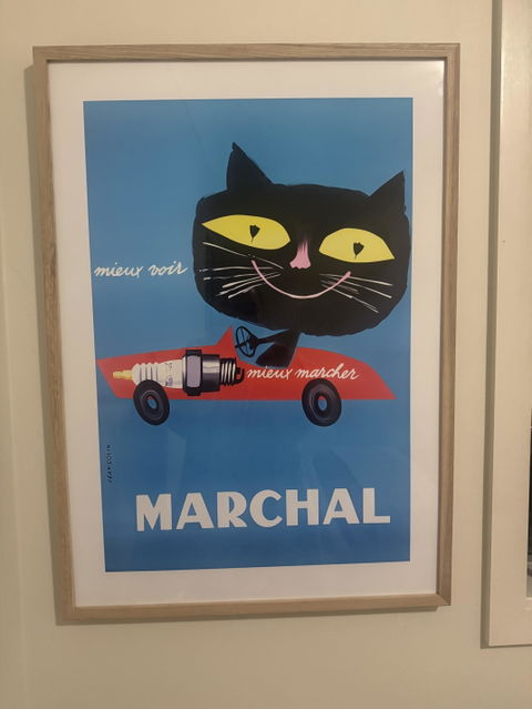 Vintage French Cat Wall Art by Marchal