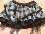 Crazy Girl Scottish Plaid Love Pink Blue Skirt