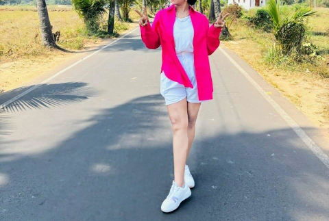 Hot Pink Women Oversized Shirt