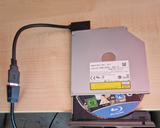 SYSTEM-S USB Typ A 3.0 (male) auf 7 + 6 13pin Slimline SATA Laptop CD/DVD ROM Optisches Laufwerk Kabel