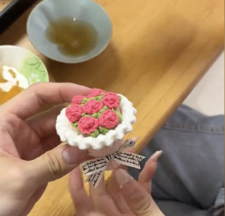 Crochet Flower Bouquet Ring Box