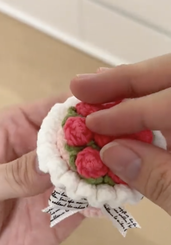 Crochet Flower Bouquet Ring Box