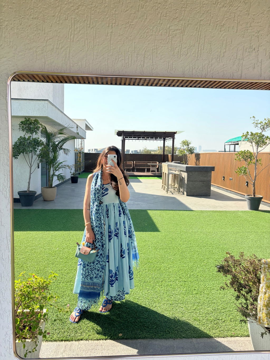 Blue Cotton hand Block Printed Kurta Set With Dupatta