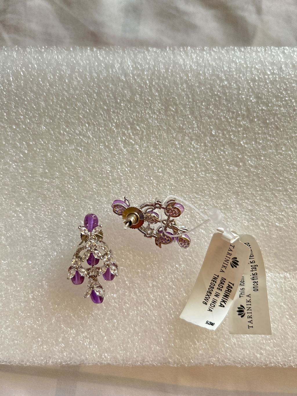 Camellia Nakshtra CZ Drop Earrings