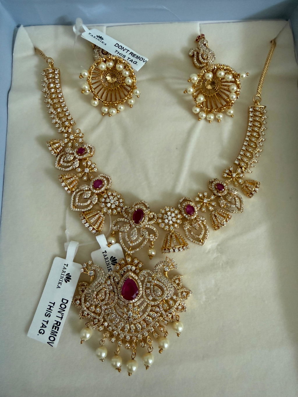 Brilliance Peacock CZ Necklace Set