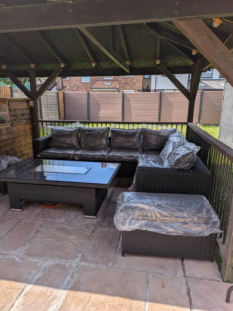 Cassia Corner Firepit Set