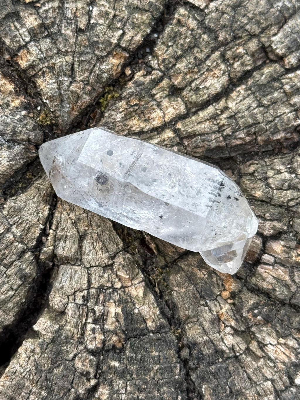 Raw Herkimer Diamond Natural DT with Moving Carbon Bubble