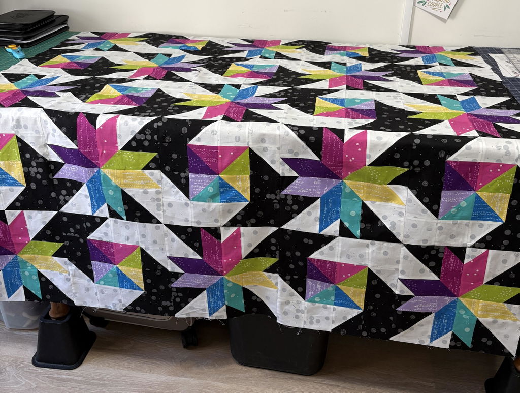 Stars at Sea Quilting Kit - Pre-Cut with Complete Backing & Binding - Experienced Beginner - 60x72 inches Finished Size