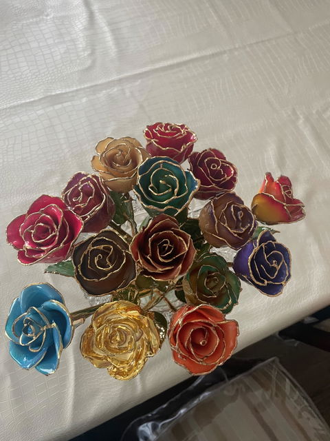 24K Gold Forever Rose - Blue Meadow