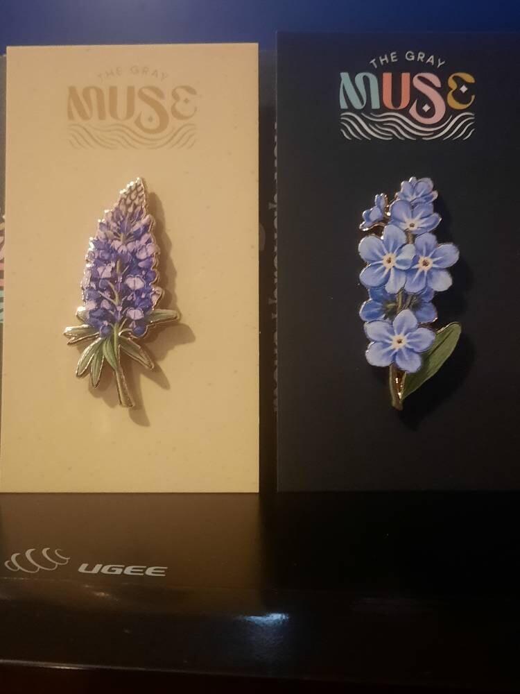 Forget-Me-Not v2 Floral Enamel Pin | Alaska State Flower (sku: TGM