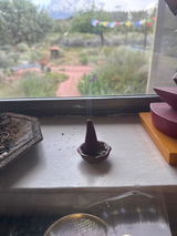 Red (Cheju) Cone Incense | Bhutanese Incense | 20 cones | 2in high cones | ceramic burner included | Kuengacholing | Riwo Sangcho Red