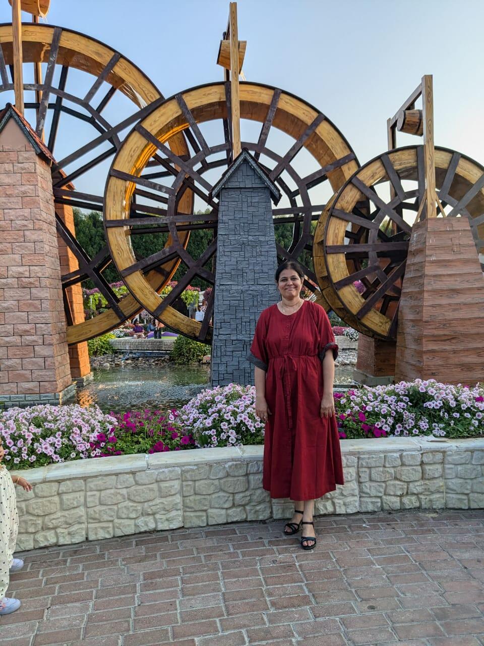Deepti Maroon Solid Cotton Loose Dress