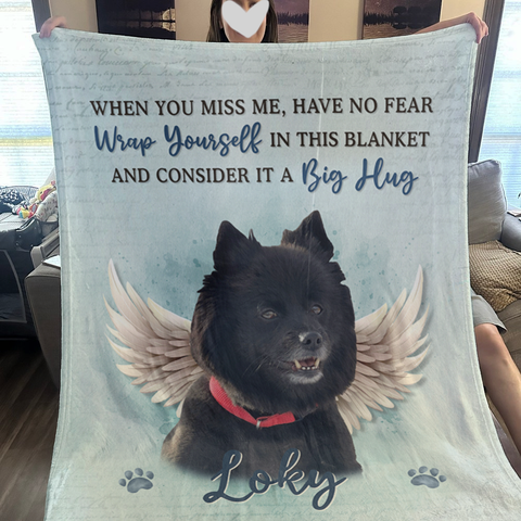 Custom Photo No Longer By My Side But Forever In My Heart - Memorial Personalized Custom Blanket - Sympathy Gift For Pet Owners, Pet Lovers
