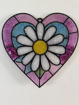 Style 308 Daisy Heart Laser Cut Outline Frame Blank
