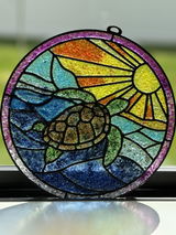 Style 355 Round Sea Turtle Laser Cut Outline Frame Blank