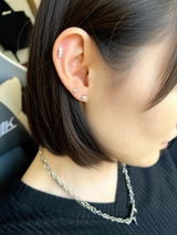 Spring-01 キュービックシルバーデイリーピアスセット