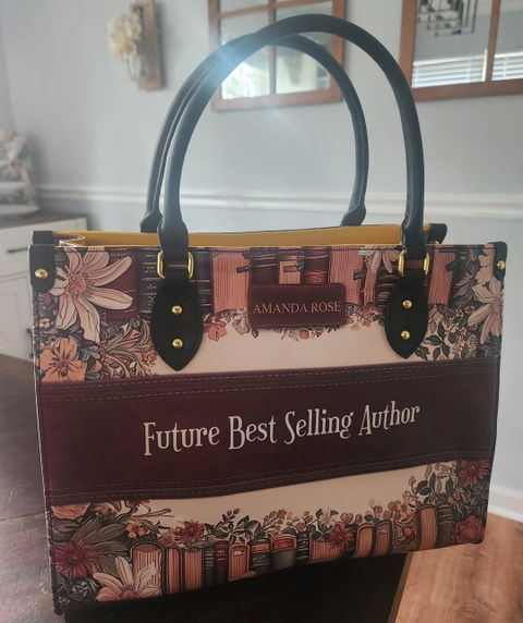 Custom Quote Floral Bookshelf HTRZ29078209CA Leather Bag