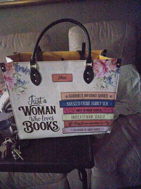 Custom Bookshelf: Just A Woman Who Loves Books HHRZ26106015NK Leather Bag