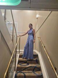 Backless linen jumpsuit - Cornflower blue