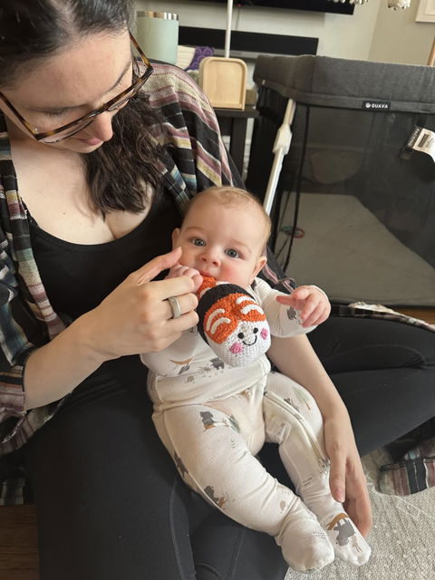 Organic Cotton Sushi Rattle Doll