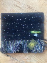 Black Spotted Lambswool Scarf