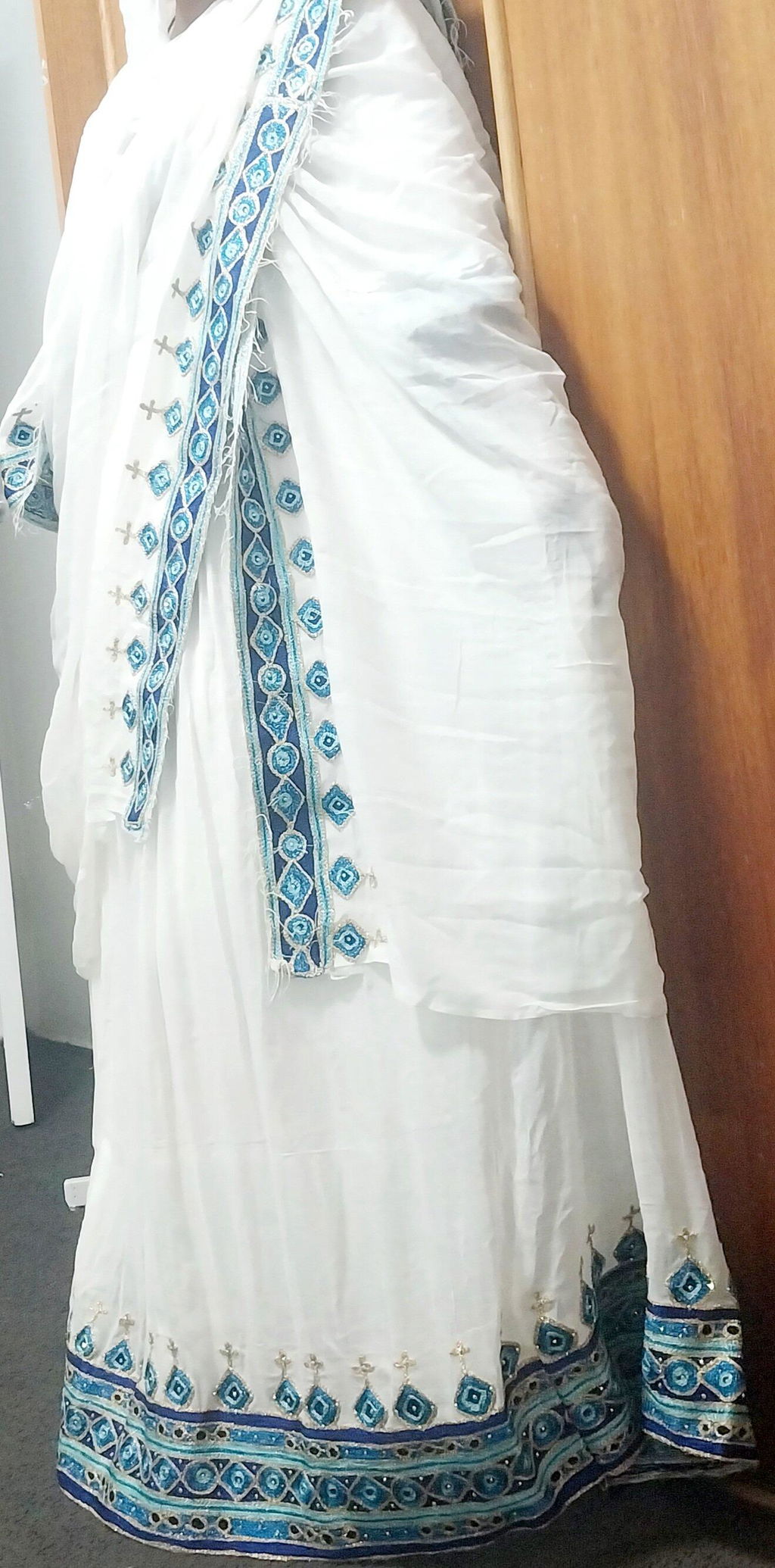 Blue Embroidery Habesha Dress Classic Ethiopian Dress Style Vibrant Habesha Kemis 473