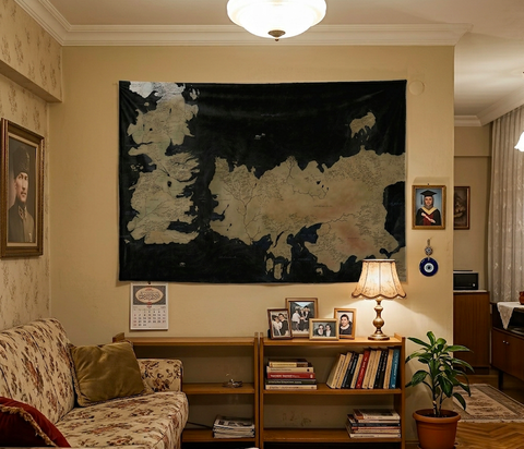Game Of Thrones Map Duvar Örtüsü