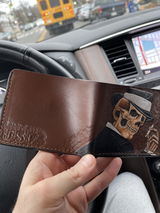 M1S9, Mafia Gangster Smoking Skull & Skeleton Leather Wallet