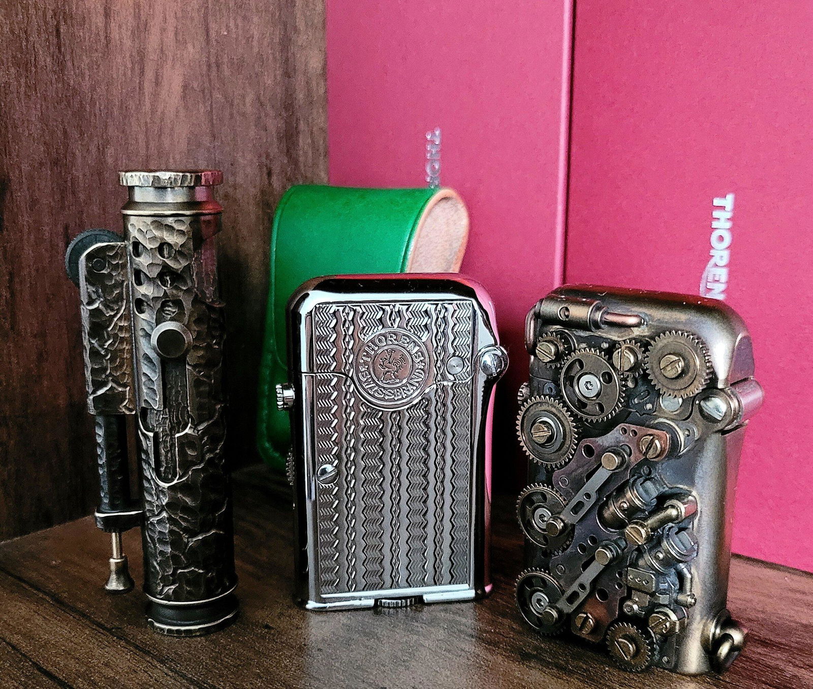 Steampunk Brass Gear Lighter with Automatic Ignition Safety Lock