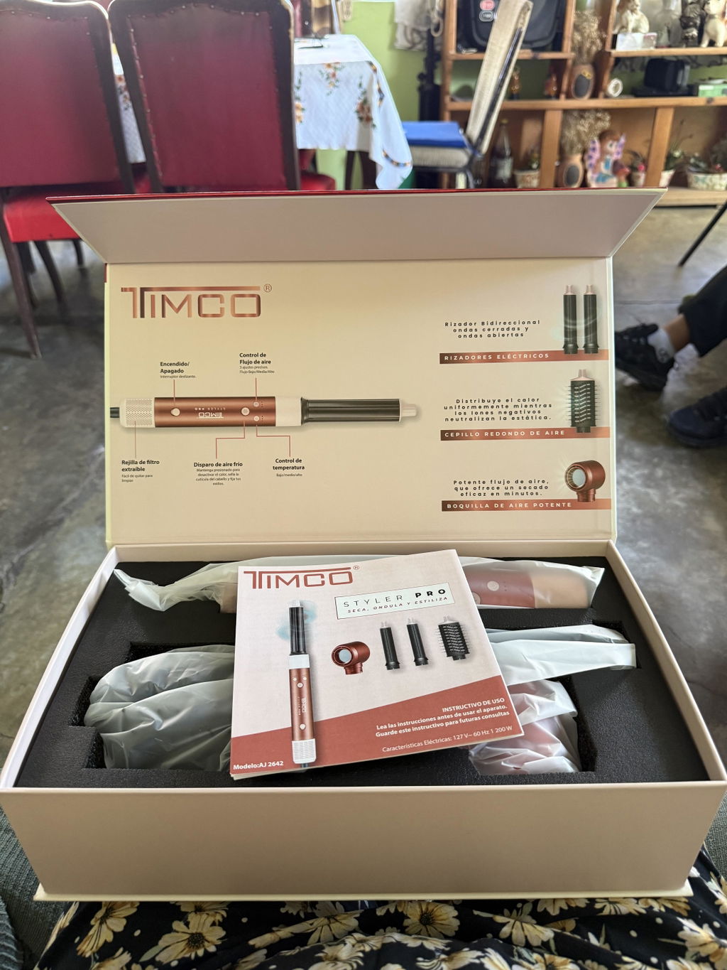 Cepillo Secadora TIMCO Styler PRO 3 en 1 Iónico Cerámico Seca Ondula y Estiliza AJ2642